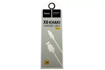 яяяКабель Hoco X6 microUSB - USB белый, 1м