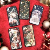 Чехол iPhone X/XS Glass New Year в ассортименте