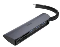 Type-C HUB Hoco HB17 (Type-C to USB3.0*3+SD+TF)