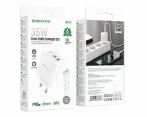 СЗУ-2USB-C Borofone BN9, 35W, белый