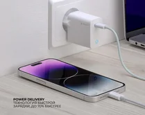 СЗУ-1USB-C Deppa, PD, 20W, белый