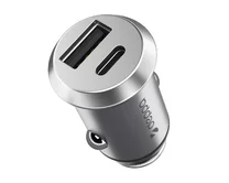 АЗУ-1USB + 1USB-C Deppa PD, QC3.0, 38W, серебро