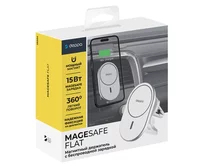 Авт. держатель Deppa Mage Safe Flat Qi магнитный, белый