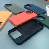 Чехол iPhone 15 Pro Silicone MagSafe без лого (синий)