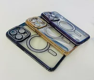 Чехол iPhone 14 Pro Max Glitter MagSafe (фиолетовый)