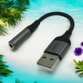 Переходник Hoco LS36 USB Digital 3.5 jack Audio черный