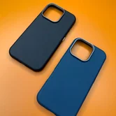 Чехол iPhone 16 Pro Njoyny NY-39 Leather (синий)