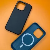 Чехол iPhone 16 Pro Njoyny NY-39 Leather (синий)