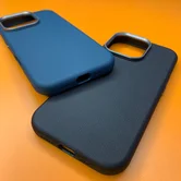 Чехол iPhone 16 Pro Njoyny NY-39 Leather (синий)