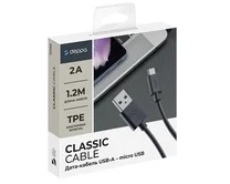 Кабель Deppa microUSB - USB черный, 1,2м